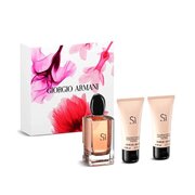 Giorgio Armani Si dāvanu komplekts, aromatizēts ūdens 100ml + ķermeņa losjons 50ml+ dušas želeja 50ml