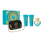 Versace Pour Femme Dylan Turquoise dāvanu komplekts, tualetes ūdens 100ml + ķermeņa losjons 100ml + dušas želeja 100ml + kosmētikas somiņa