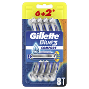 Vienreizējās lietošanas skuveklis Blue 3 Comfort 6 + 2 gab