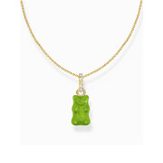 Thomas Sabo KE2209-414-6-L45V Gold-plated chain w. green Goldbears pendant 
