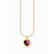 Thomas Sabo KE2268-414-10-L45V Gold-plated chain w. dark red heart pendant 