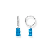 Thomas Sabo CR726-052-1 Gold-plated single hoop earrings w. green Goldbears 