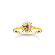 Thomas Sabo TR2458-488-7-54 VGold-plated ring w. sun and colourful stones 