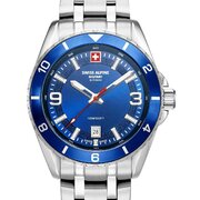 Swiss Alpine Military 7034.1135 Mens Watch Sierra silver blue 42mm 10ATM