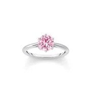 Thomas Sabo TR2474-051-9-54 Silver Ring with pink Stone in Brilliant-cut Ladies