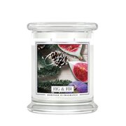 Kringle Candle Fig & Fir aromātiskā svece, vidēja, 2 daktis (411 g)