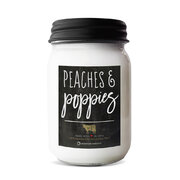 MILKHOUSE CANDLE Persiku un magoņu aromātiskā svece Farmhouse Jar (368 g)