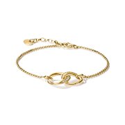 Thomas Sabo A2233-M01-14-L19V Bracelet Together with White Cubic Zirconia, Gold-Plated, Adjustable