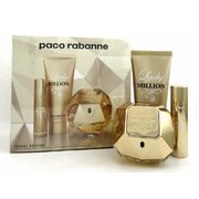 Paco Rabanne Lady Million dāvanu komplekts, aromatizēts ūdens 80 ml + ķermeņa losjons 100 ml + aromatizēts ūdens 10 ml