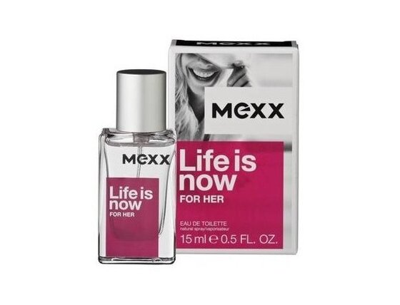 Mexx life is now toaletná voda 15ml - rozbalený produkt - mexx-life-is-now-for-her edt 15 ml poškodený obal